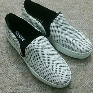 Schutz snakeskin slip ons