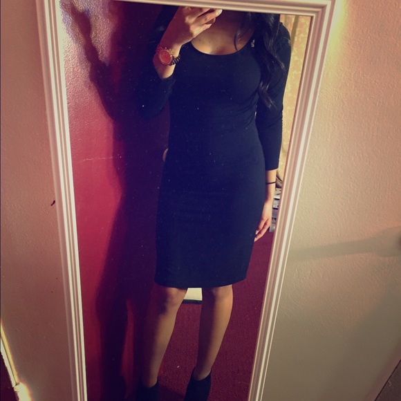 Black knee length dress