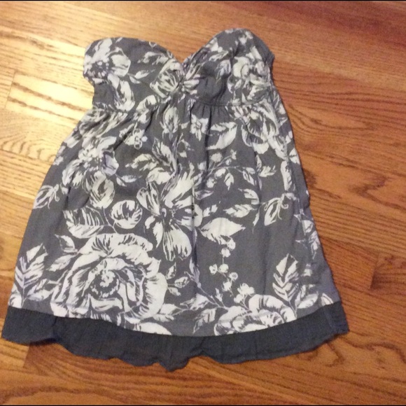Rose Print Strapless Tank - Picture 1 of 4