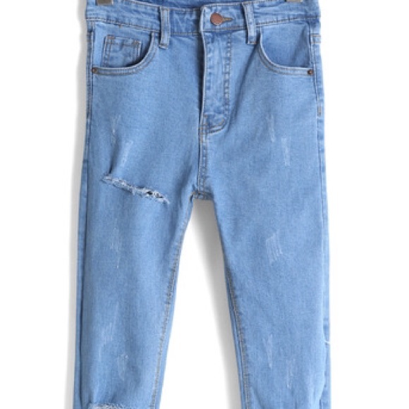 ROMWE FASHION high waisted ripped jeans NWOT small