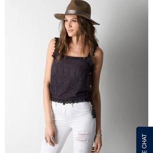 AEO Lace Crop Tank Top