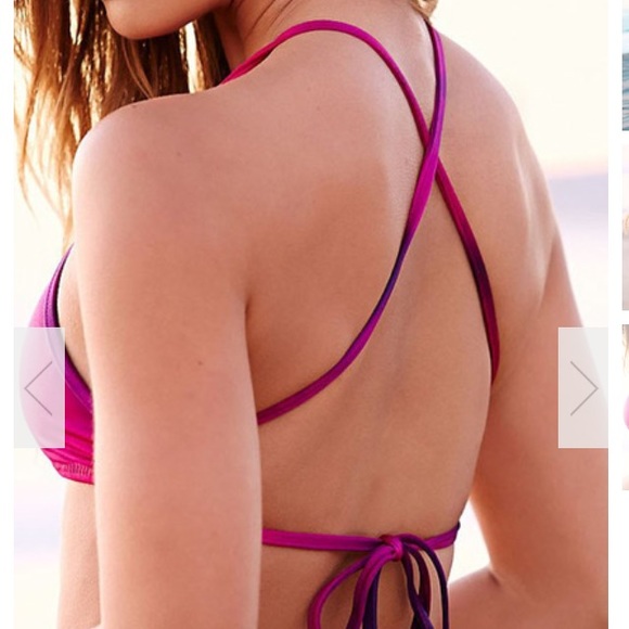 ROMWE NWOT purple pink Halter bikini set small