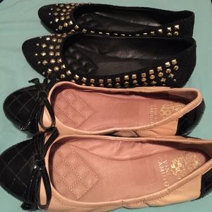Black and nude Vince Camuto flats