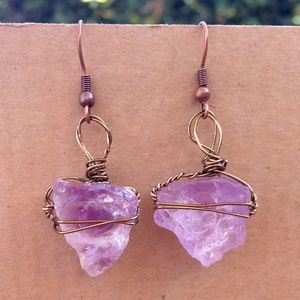 Authentic raw Moroccan amethyst earrings!