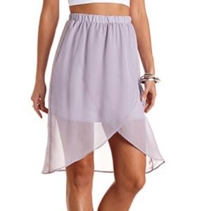 Orange chiffon high low skirt Charlotte Russe