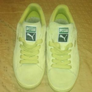 All Yellow Suede Pumas