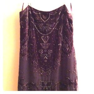 Kay Unger Purple All Over Beaded Formal Dress 8