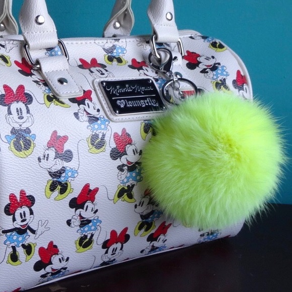 Neon Yellow Furry Pom Pom Charm