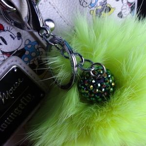 Kawaii Accessories - Neon Yellow Furry Pom Pom Charm Kawaii Accessories - Neon Yellow Furry Pom Pom Charm