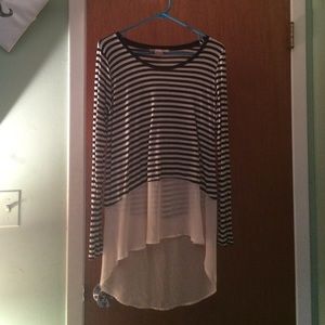 High Low Chiffon/Cotton Long Sleeve