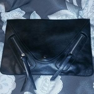 Black Faux leather clutch