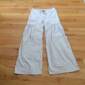 XCVI Cream khaki wide leg pant