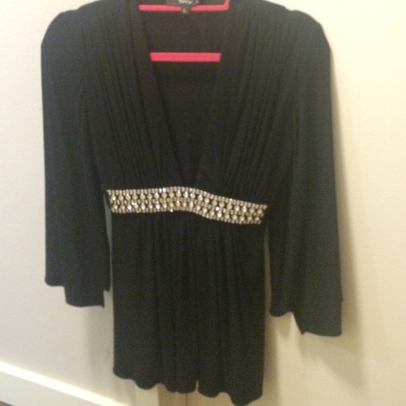 Sky dress top with deep v