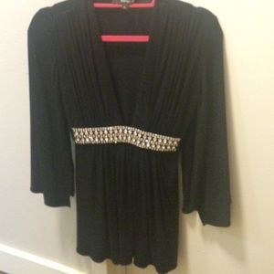 Sky dress top with deep v