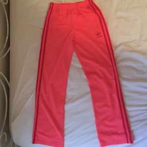 Pink addidas sweat pants for kids