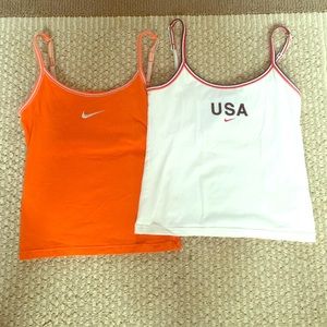 Nike tank tops. Orange and USA red/wht/blue