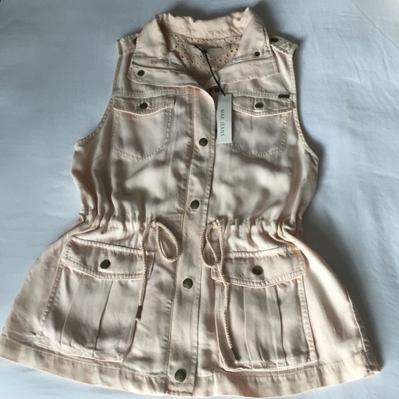 Max Jeans Jackets & Blazers - Max Jeans Ice Pink Military Style Vest S