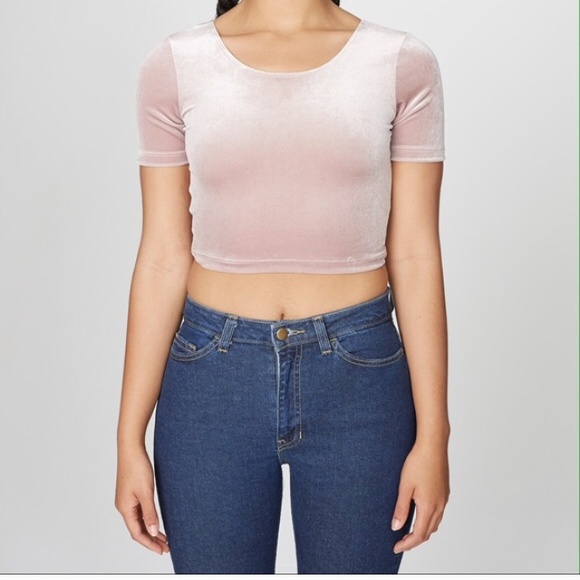 AA starlight velvet crop tee