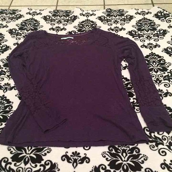 Dark purple shirt with lace