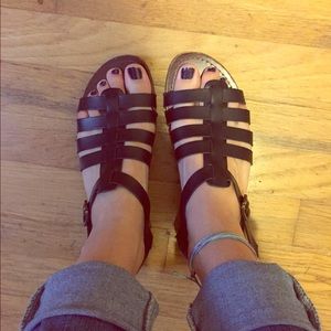Steve Madden black gladiator sandals