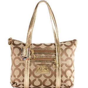 Gold Coach Poppy Tote