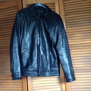 Merona Men's Black Leather Jacket S