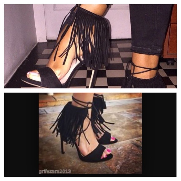 ZARA FRINGE HIGH HEEL SANDAL - Picture 4 of 4