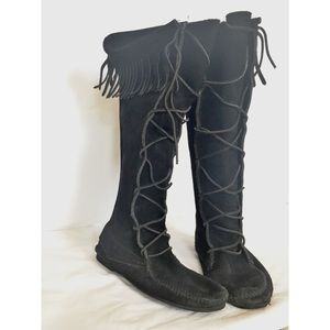 Minnetonka Front Lace Knee High Boot