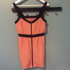 Blush Pink with Black Trim Zip Front Dress