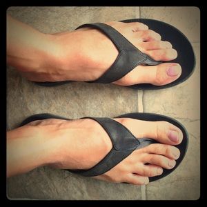 Black leather chacos!