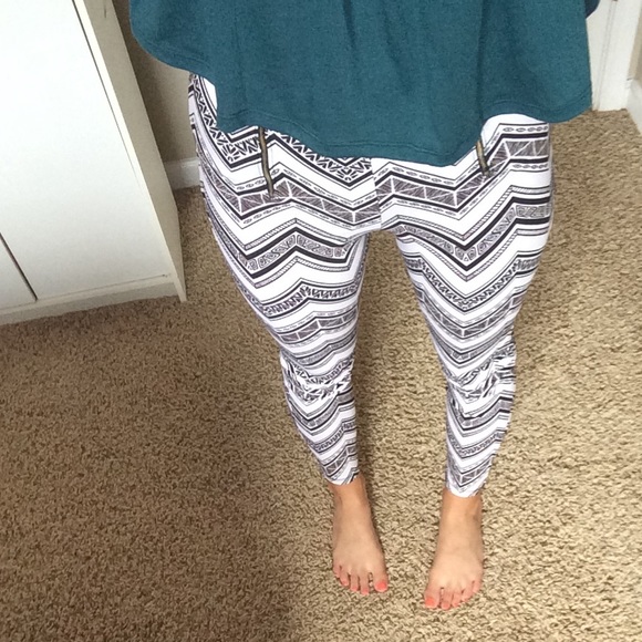 Black and white tribal pants