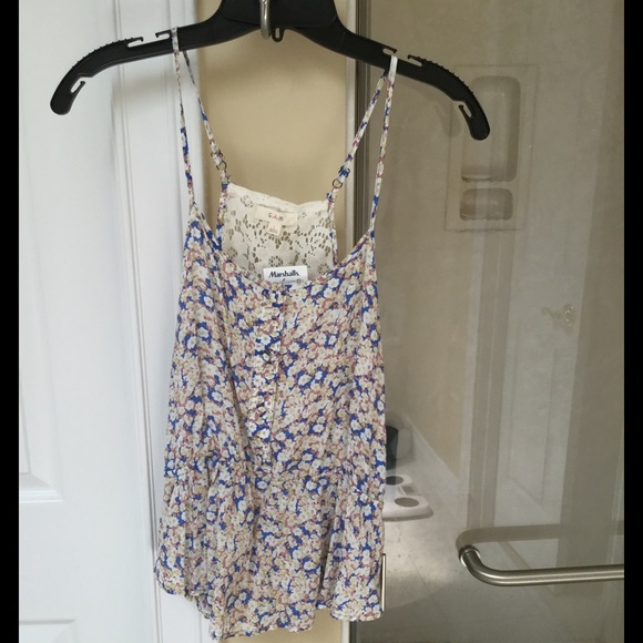 NET cute floral tank top with cute lace back