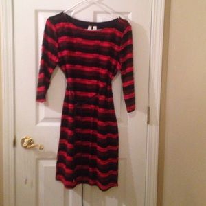 Red and black stripe dress
