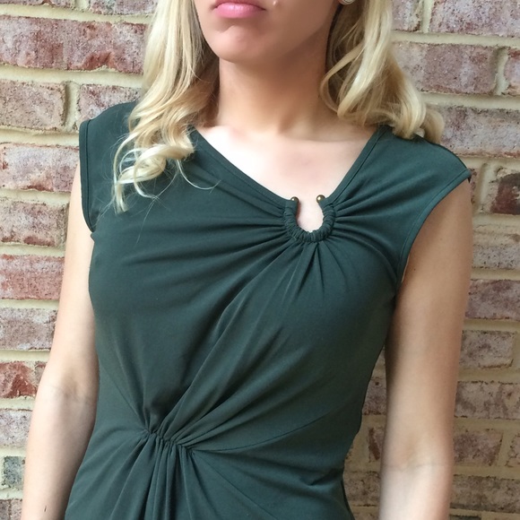 Laundry By Shelli Segal Army Green Top X-SMALL - Picture 4 of 4