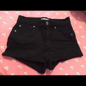 Garage Black High Waist Shorts