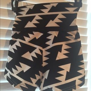 Printed Cotton Spandex Jersey High-Waist Hot Short