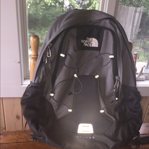 North face grey backpack