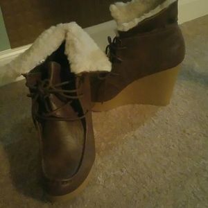 Chocolate Wedge booties