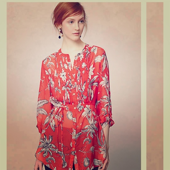 Anthropologie Belted Cattleya Tunic by Leifsdottir