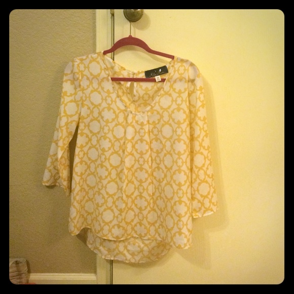 Yellow patterned blouse!
