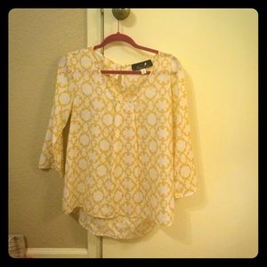 Yellow patterned blouse!