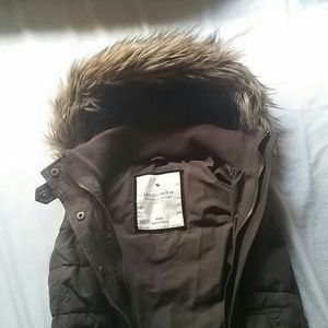 Brown fur hooded vest