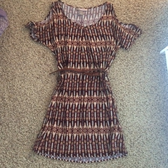 Burgundy exotic printed dress