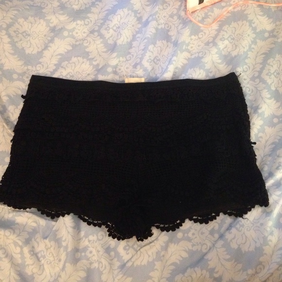 Black lace shorts