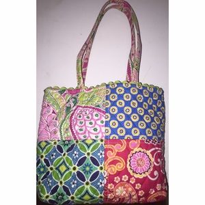 Small Vera Bradley Multi Colored Tote + Coin Purse