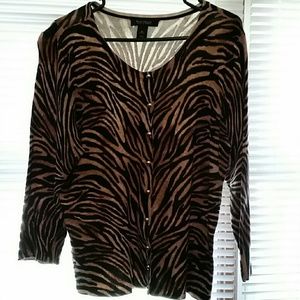 White House Black Market Tiger Print Cardigan