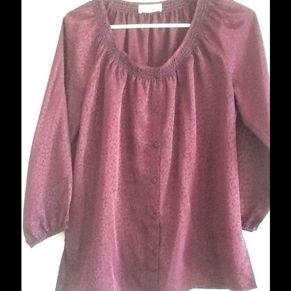 Ann Taylor Loft Burgundy Blouse