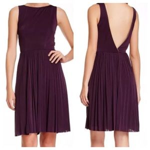 Betsey Johnson Sleeveless Zip Dress Purple V-Back