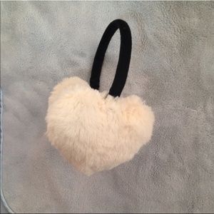 Bundle Heart ear warmers ( white and pink )