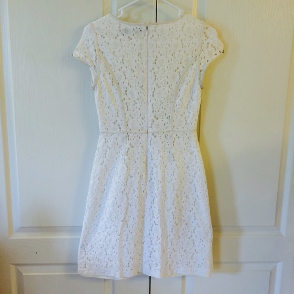 White Lace Fitted Dress